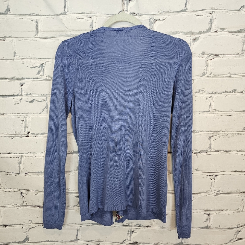 Etro Blue Ruffle Cardigan - Picture 2 of 6